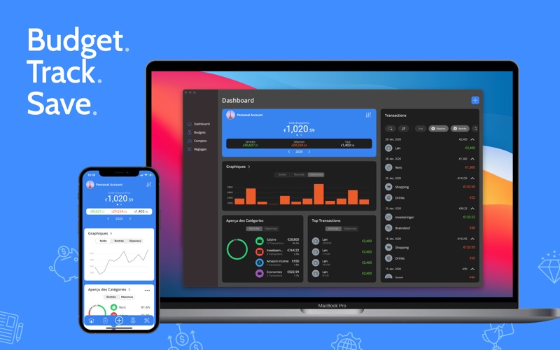 Screenshot #1 pour Moneyboard Pro Budget Dépenses