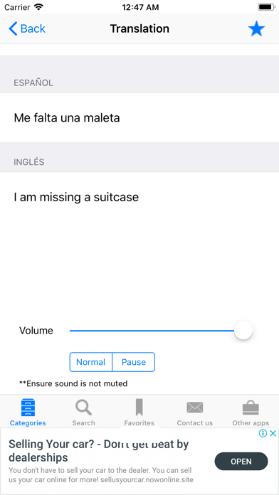 Screenshot #3 pour Spanish to English Phrasebook