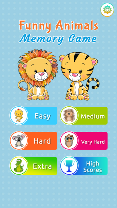 Funny Animals Memory Game Screenshot