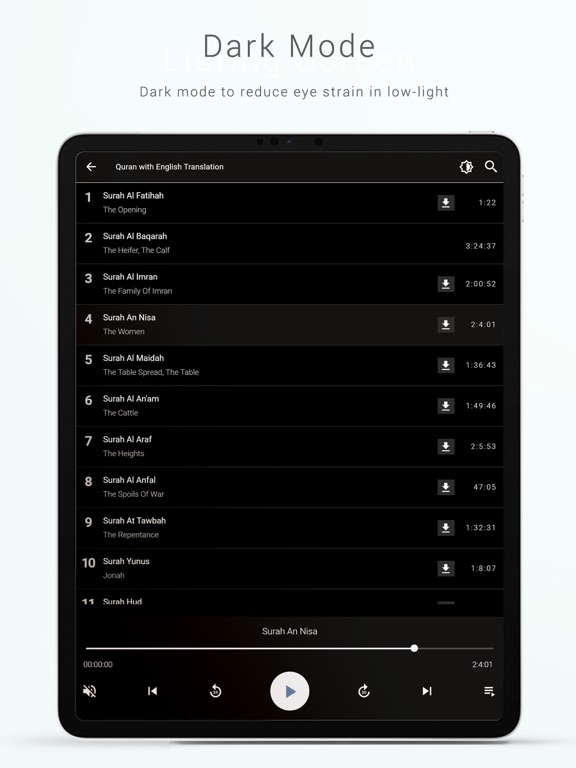Mobi Quran - Audio Quran iPad screenshot 7 - Book app