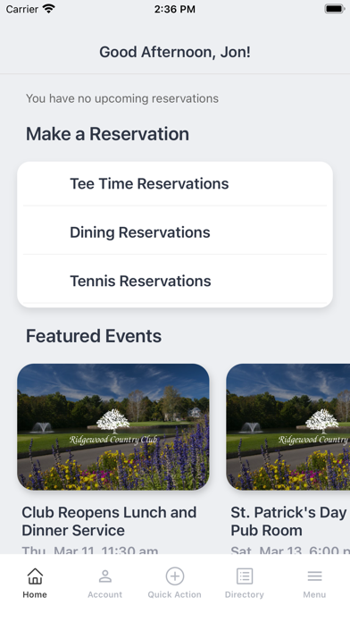 Ridgewood Country Club Screenshot