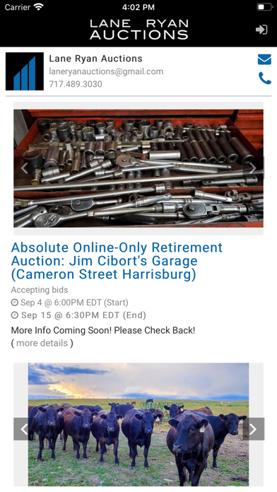 Lane Ryan Auctions Screenshot