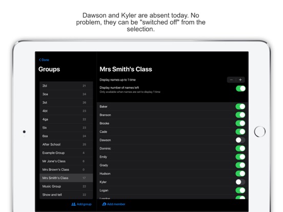 Random Name Selector Pro iPad app afbeelding 4