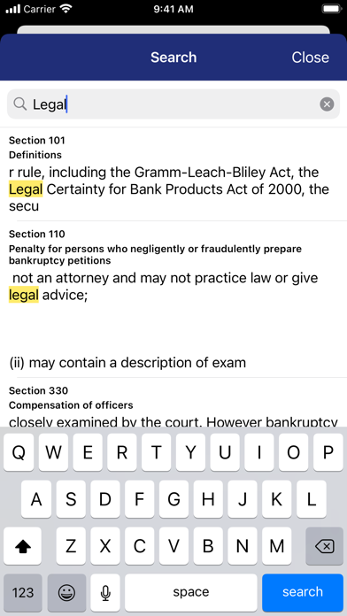 USC 11 - Bankruptcy Screenshot
