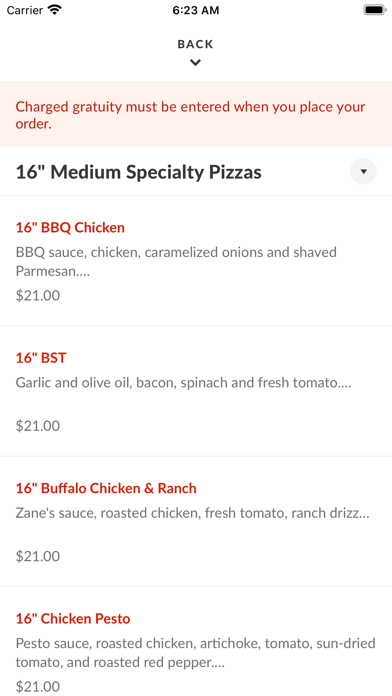Zane's Italian Bistro Screenshot