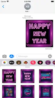 How to cancel & delete happy new year neon stickers 1