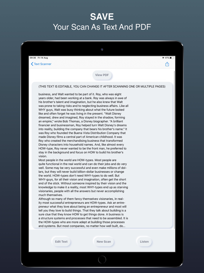 OCR Text Scanner Pro and PDF