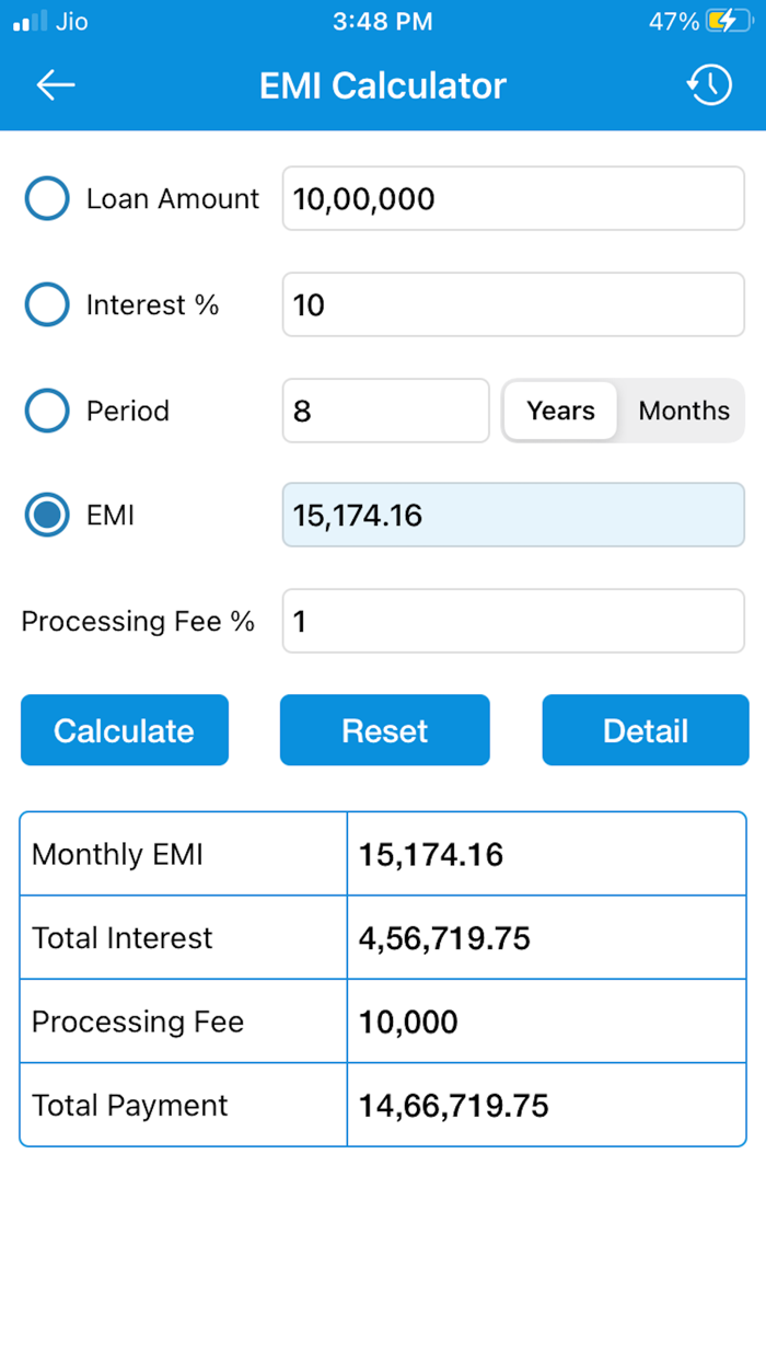EMI Calculator  Loan Manager