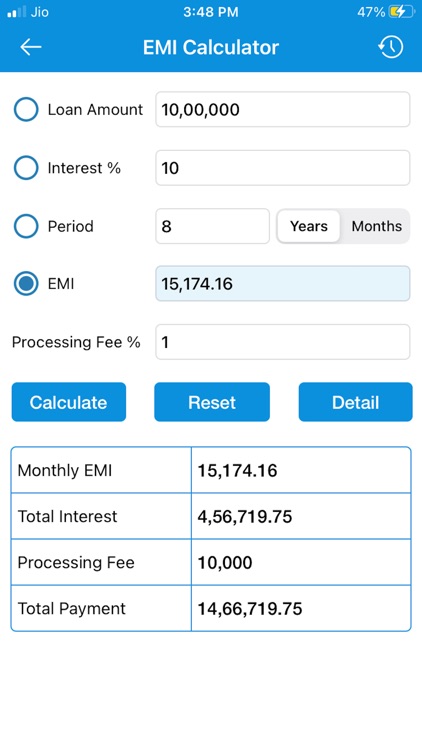 EMI Calculator : Loan Manager