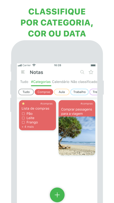 Bloco de notas, listas
