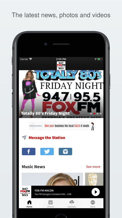 FOX-FM Macon 94.7 95.5 FM Screenshot