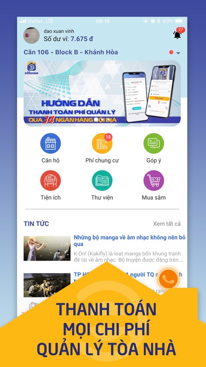 eHome - Tiện ích chung cư