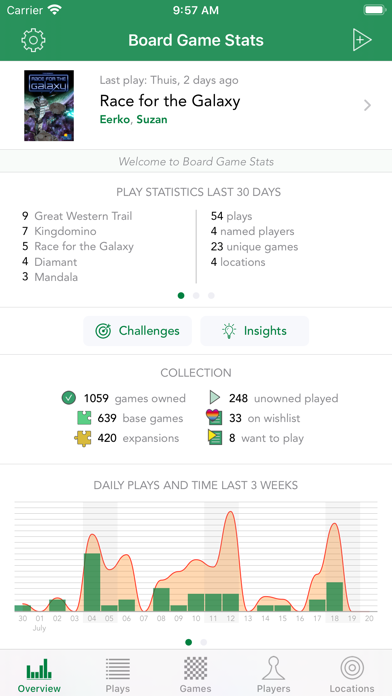 Board Game Stats Screenshot