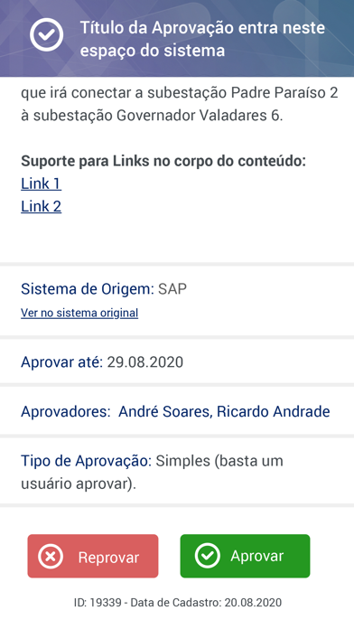 Aprovador Taesa Screenshot