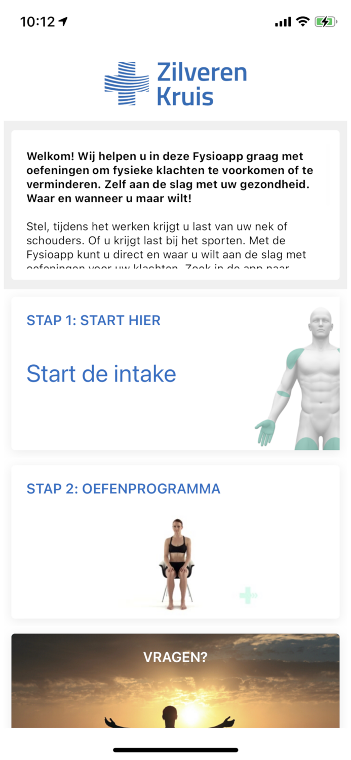 Fysioapp - online zelfhulp
