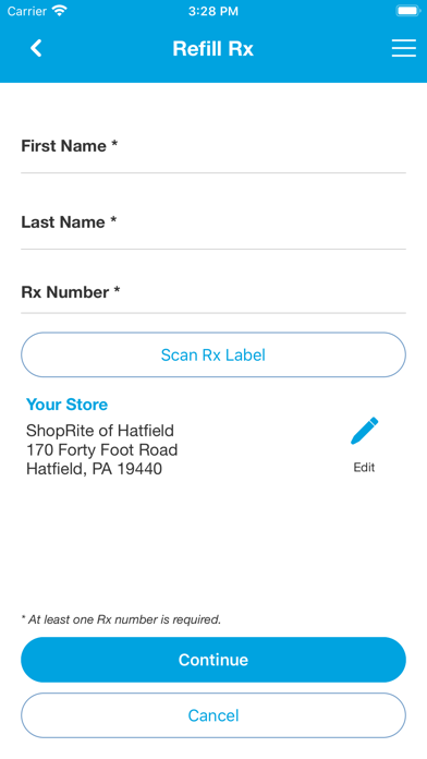 ShopRite Pharmacy App Screenshot