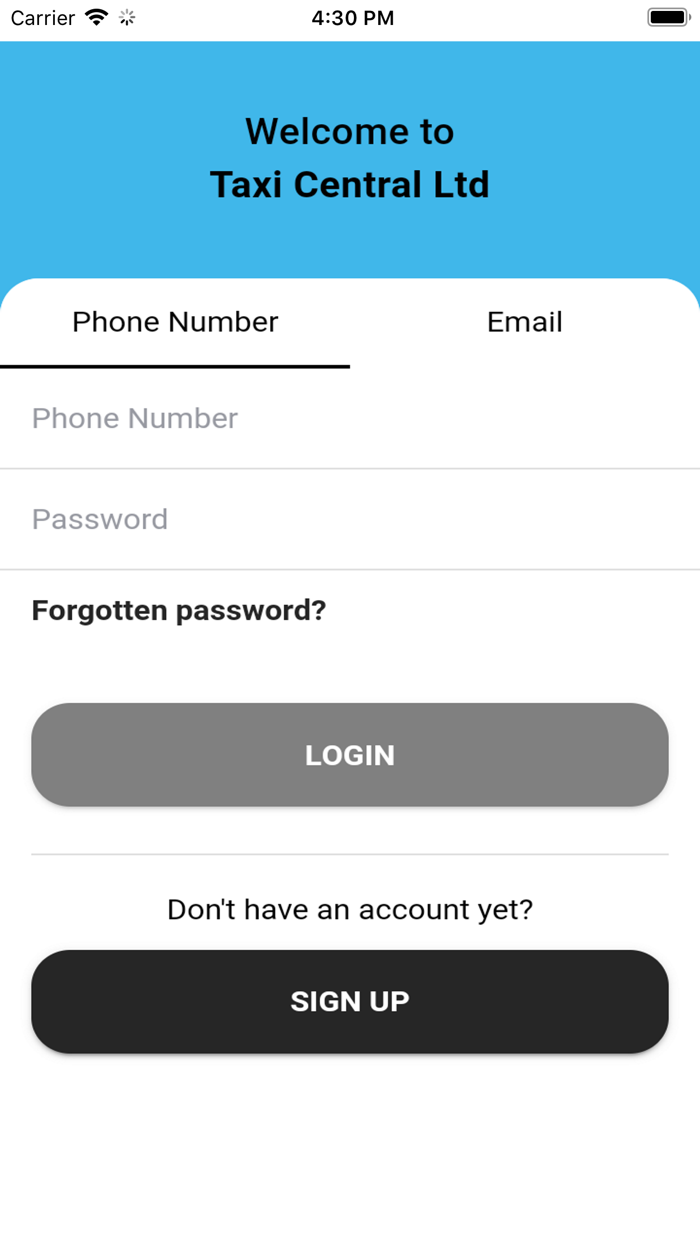 Taxi Central Booking App