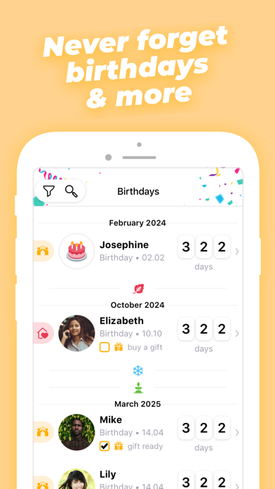 Birthday Countdown & Reminders Screenshot
