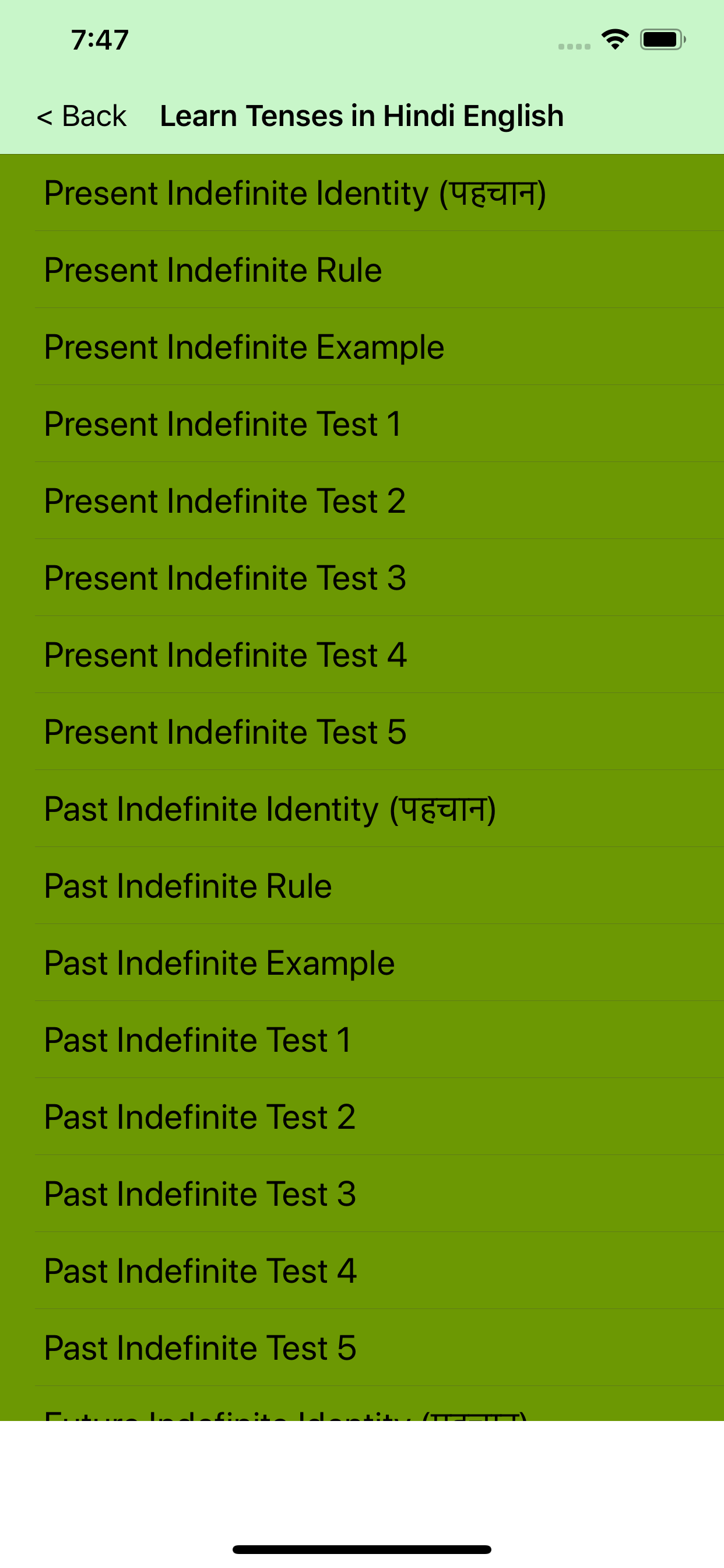 Learn Tenses in Hindi English