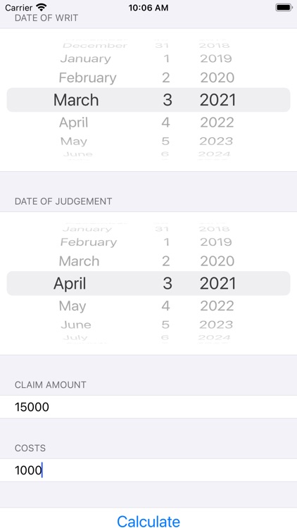 Propter Diem Claim Calculator