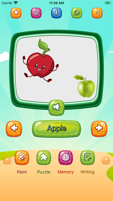 Fruits and Vegetables app Screenshot