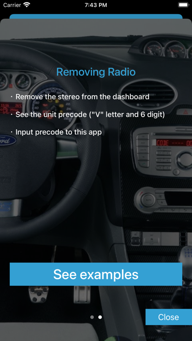 Radio Code for Ford V Serial Screenshot