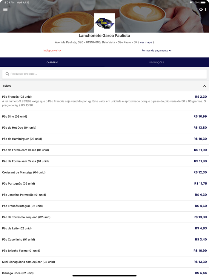 Lanchonete Garoa Paulista