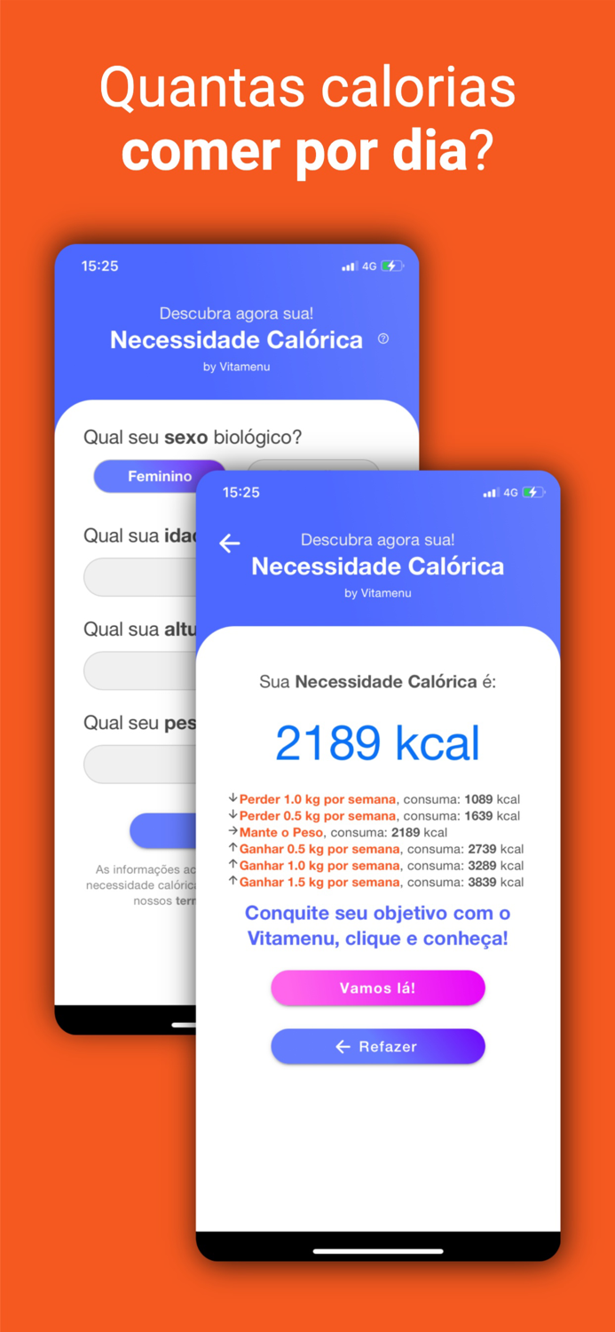 Calorias Diárias and Basal