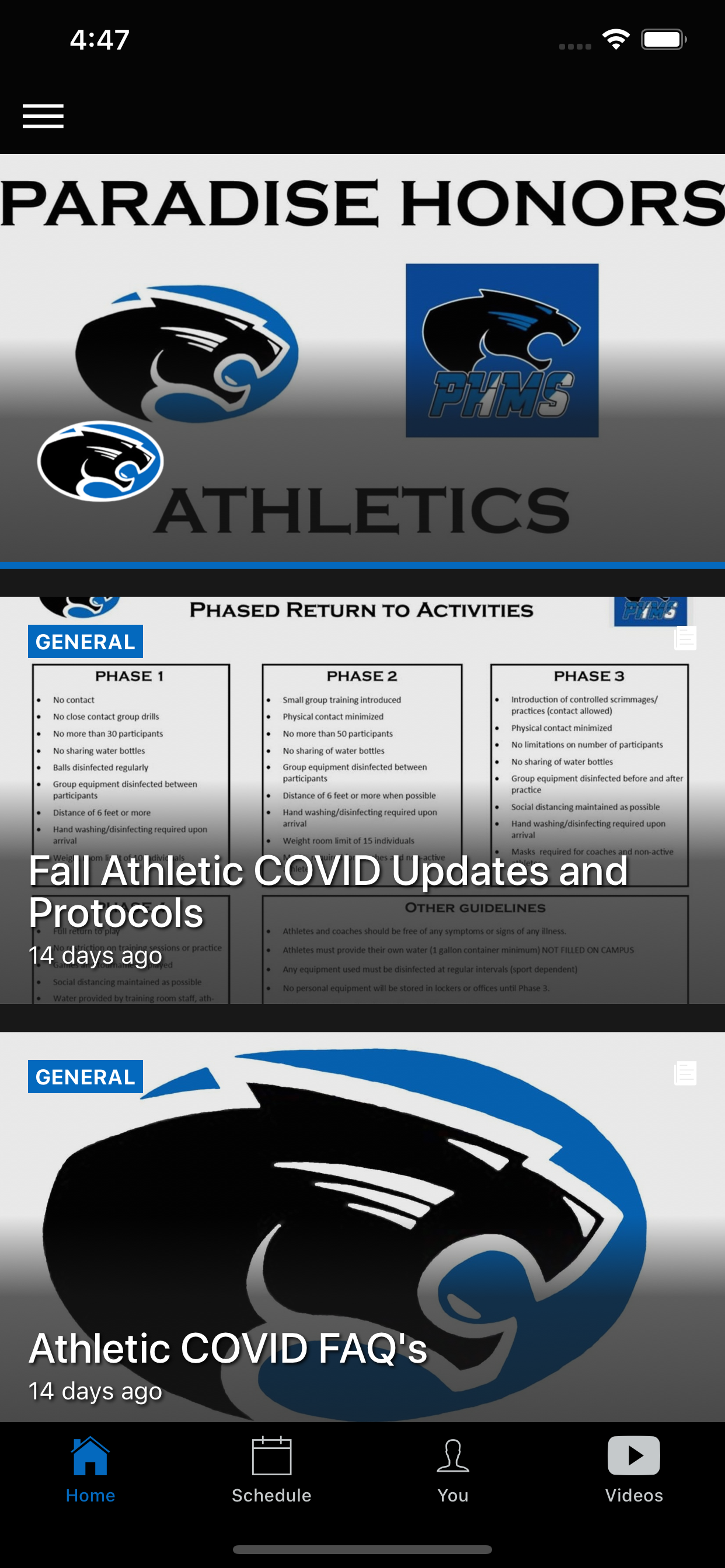 Paradise Honors Athletics