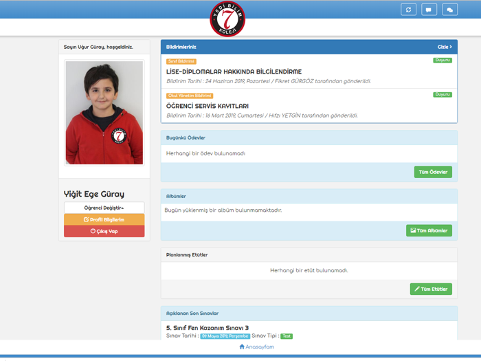 Yedibilim Koleji OvB Sistemi