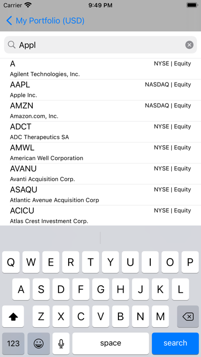 Portfolio - Monitor Stocks Screenshot