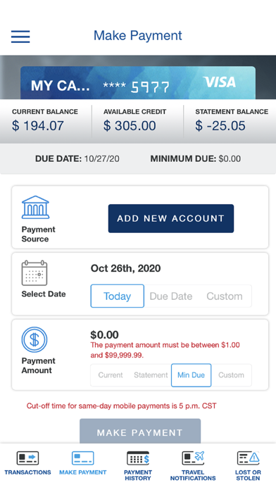 CorryFCU Visa Screenshot