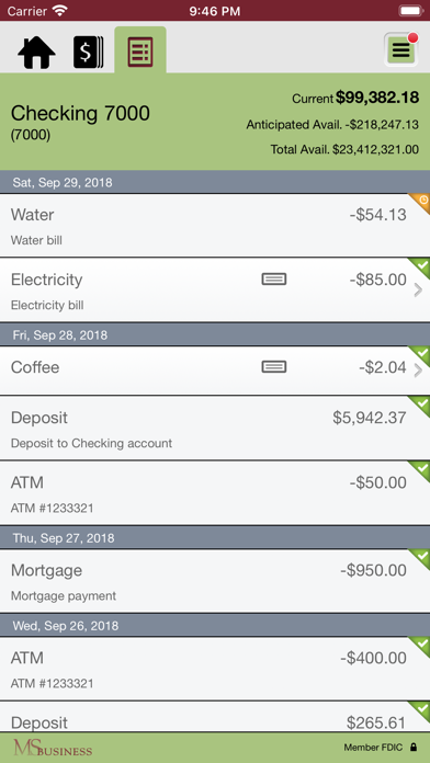 Monson Savings Biz Banking Screenshot
