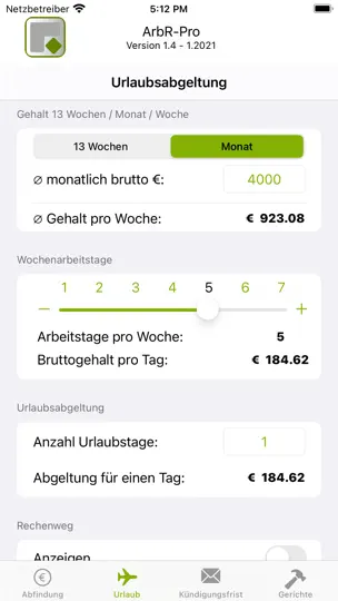 Screenshot von ArbR Pro auf dem iPhone 2