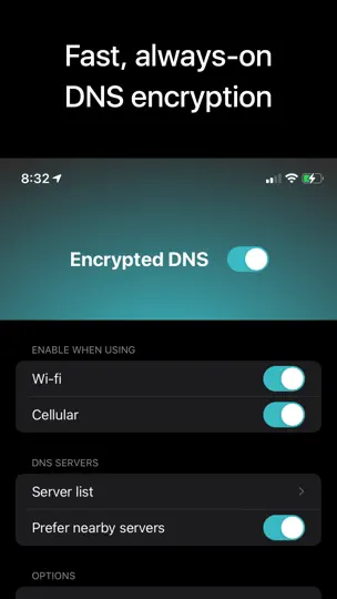 Captura de pantalla de NetShade DNS en iPhone 1