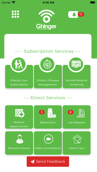 Ghinger Healthcare Screenshot