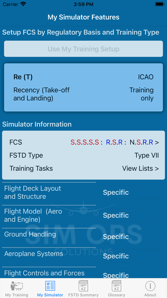 Sim Ops ICAO 9625 Calculator