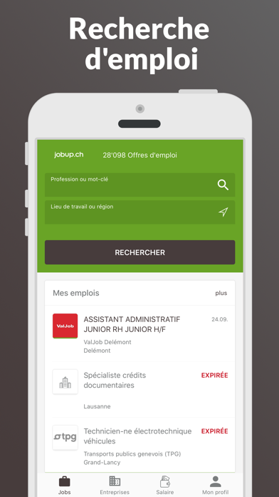 jobup.ch – Emplois en Romandie Screenshot