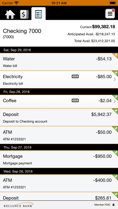 Reliance Bank MN Business Screenshot
