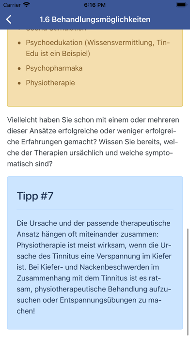 UNITI Tinnitus Study Screenshot