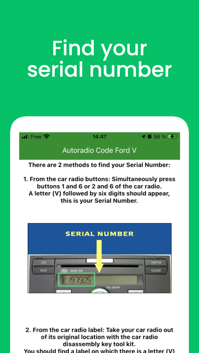 Code de sécurité Radio Ford V