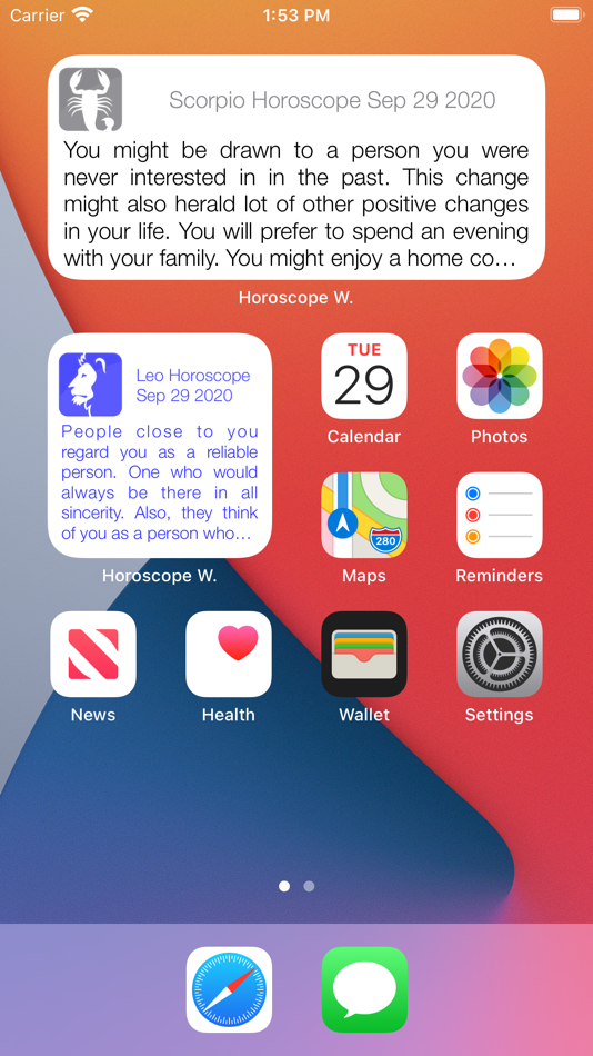 Horoscope Widget - 5.3 - (iOS)