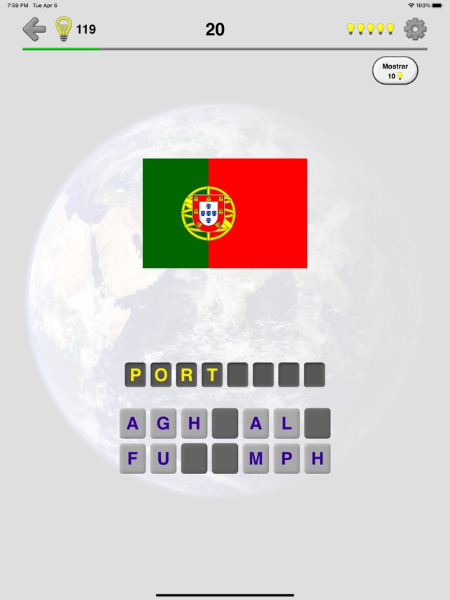 Teste das Bandeiras do Mundo na App Store