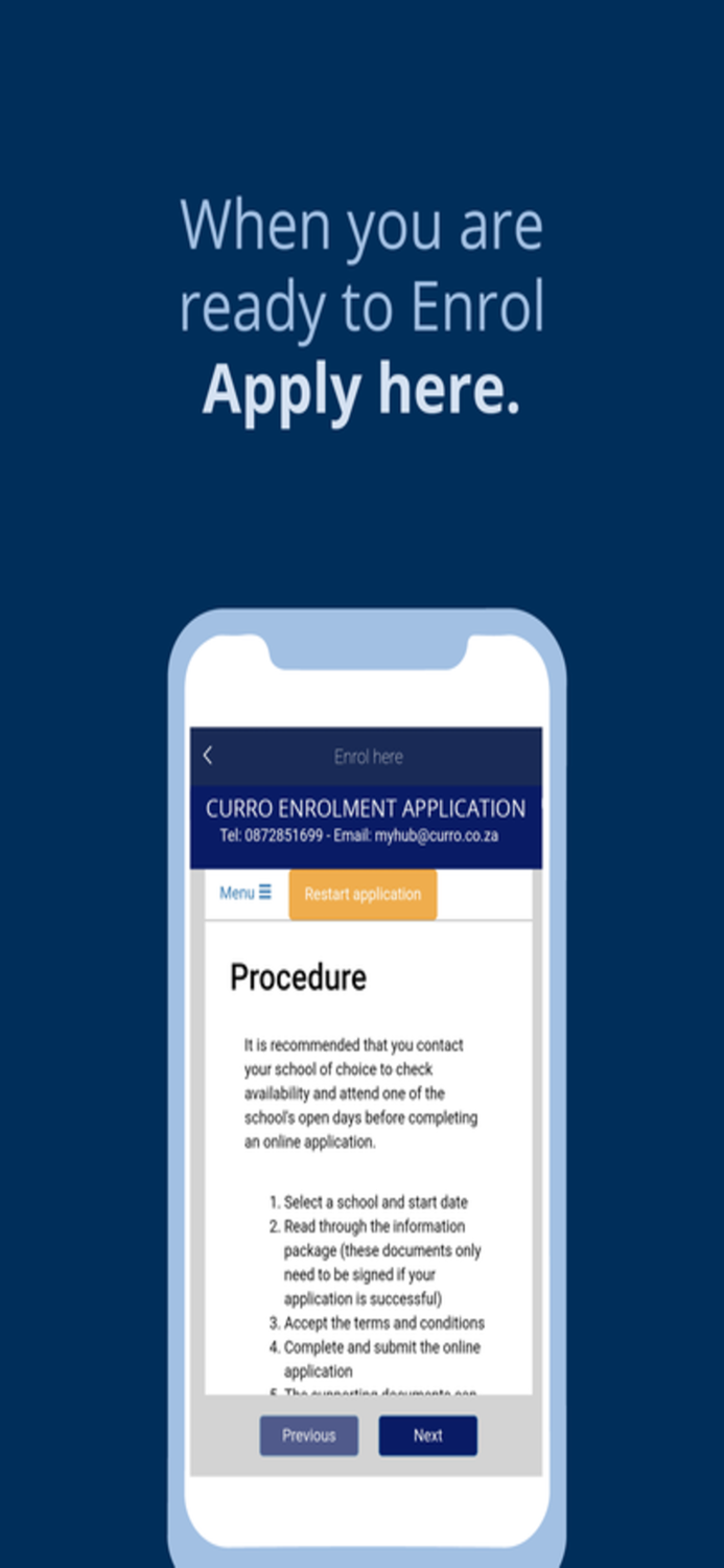 Curro Enrolment App