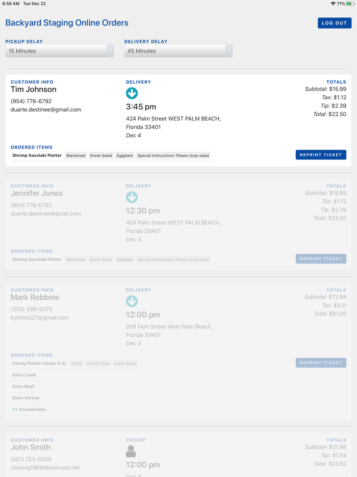 Backyard Online Ordering