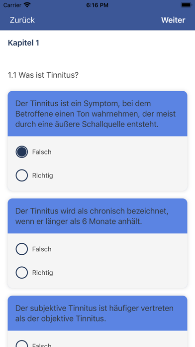 UNITI Tinnitus Study Screenshot