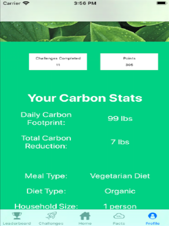 Carbon Footprint Tracker iPad screenshot 3 - Education app