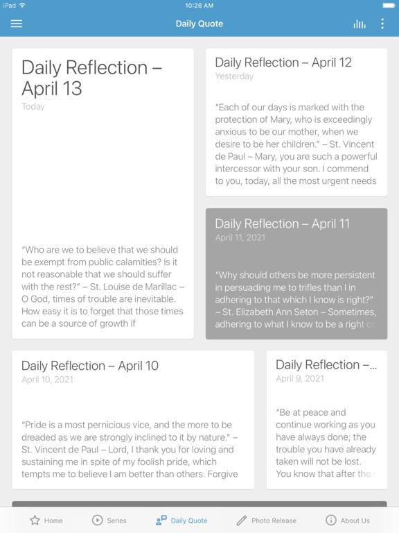 Daughters of Charity US iPad screenshot 3 - Lifestyle app