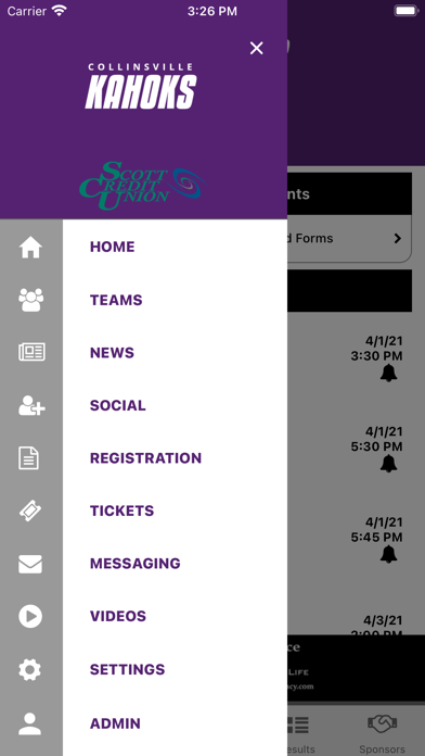 Collinsville Kahoks Athletics Screenshot