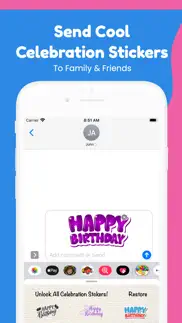 celebration stickers iphone screenshot 1